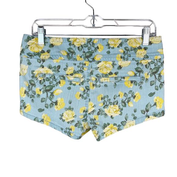Delia’s Floral Jean Shorts Blue Yellow Flowers Denim Low Rise Junior's 3 - Picture 6 of 8